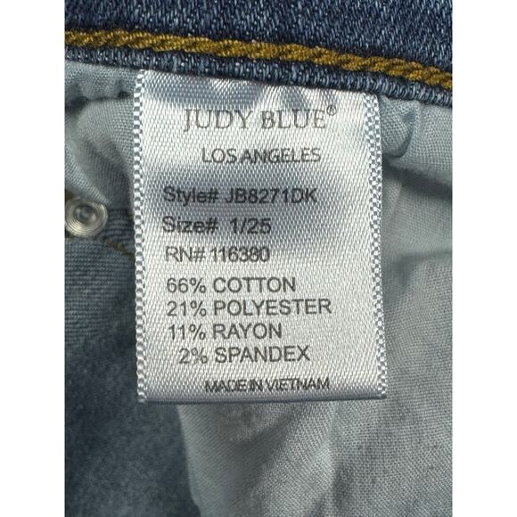 Judy Blue Women's Distressed Relaxed Fit Stretch Denim Jeans - Size 1 (25x26) - Picture 6 of 6